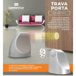 Trava Porta Magnético com Imã Fixador Prendedor Cromado - 2