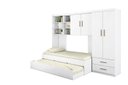 Ver imagem 2 de Jogo de Quarto Solteiro Chiara 4 Peças - Roupeiro 2 portas, Módulo Aéreo e Cama com Auxiliar - Phoen