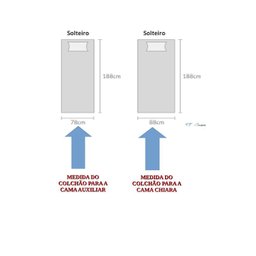 Jogo de Quarto Solteiro Chiara 4 Peças - Roupeiro 2 portas, Módulo Aéreo e Cama com Auxiliar - Phoen - 8