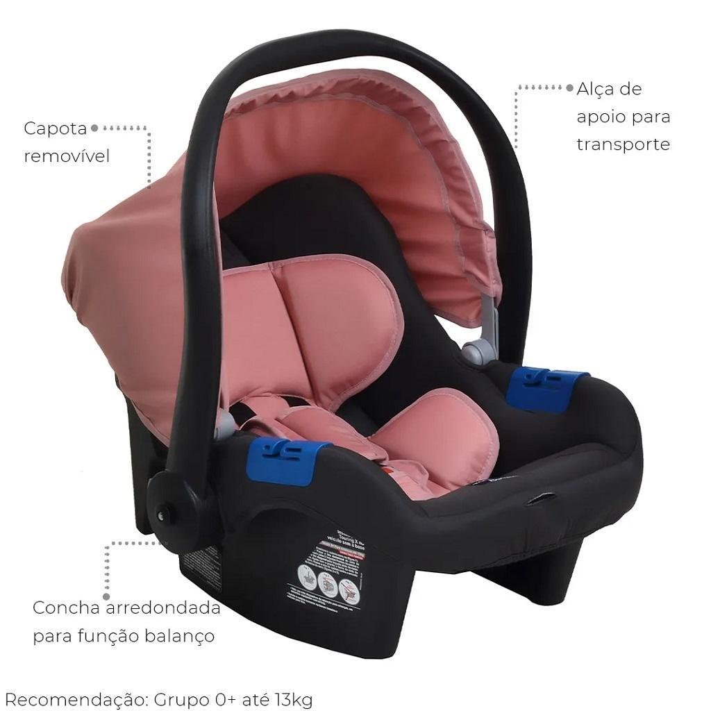 Bebê Conforto Touring X Rosa Cz com Base Burigotto - 5