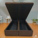 Ver imagem 3 de Cama Queen Box Baú Bi-partida 79 Blindada - Linhão - Turim Marrom
