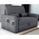 Ver imagem 1 de Sofá Cama com Baú Gorteen Veludo Cinza
