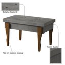 Ver imagem 3 de Recamier Calçadeira Banco Puff Captonê Pés Madeira 0,97 Espanha:cinza