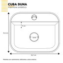 Ver imagem 2 de Cuba Pia Mármore Sintético Para Banheiro Lavabo Sobrepor Retangular Duna