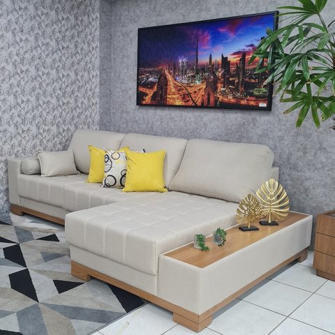 Sofá Rovere Retrátil 2 Módulos com Chaise Longue Esquerda* D'confort Design Suede Rose