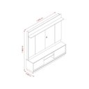 Ver imagem 4 de Estante para TV e Home Theater até 75 Polegadas 183,5CMX186,5cm 2 Portas Siena Marrom Cinamomo