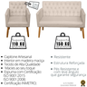 Conjunto 1 Namoradeira 2 Poltronas decorativa capitone com Puff - 5