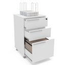 Ver imagem 6 de Gaveteiro Organizador de Mesa 3 Gavetas com Rodinhas e Chave Faria Lima Branco
