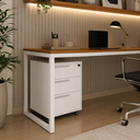 Ver imagem 4 de Gaveteiro Organizador de Mesa 3 Gavetas com Rodinhas e Chave Faria Lima Branco