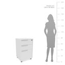 Ver imagem 2 de Gaveteiro Organizador de Mesa 3 Gavetas com Rodinhas e Chave Faria Lima Branco