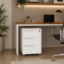 Ver imagem 1 de Gaveteiro Organizador de Mesa 3 Gavetas com Rodinhas e Chave Faria Lima Branco