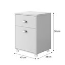 Ver imagem 6 de Gaveteiro Escritório 2 Gavetas com Rodinhas Faria Lima Branco