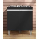 Ver imagem 1 de Balcão Cozinha Cooktop Andréia com Tampo 2 Portas Preto - Ajl