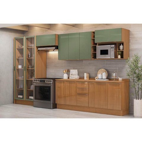 Kit Cozinha Kappesberg 13 Peças Vibra C13p3 Canela/verde Pistache Lacca