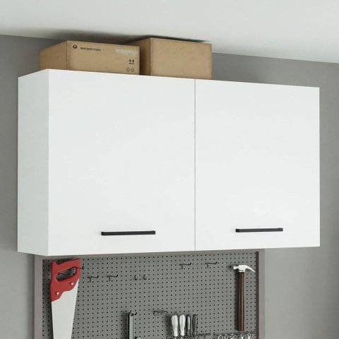 Armário Aéreo Multiuso 120cm 2 Portas Branco Agata Madesa Branco