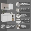 Ver imagem 2 de Conjunto Gabinete Banheiro Virtus 80cm - Gabinete + Cuba + Espelheira Branco Inteiro