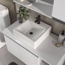 Ver imagem 5 de Conjunto Gabinete Banheiro Virtus 80cm - Gabinete + Cuba + Espelheira Branco Inteiro