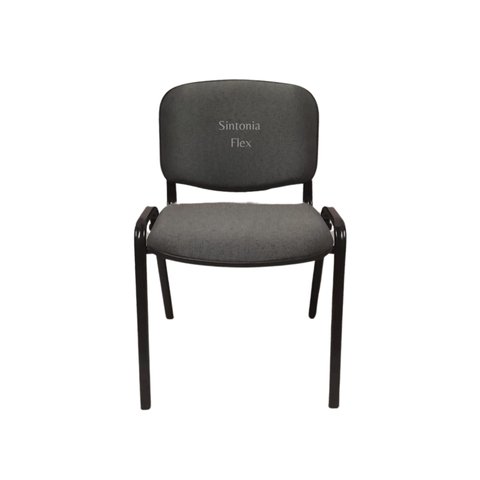 Cadeira Prisma Iso Desmontável Estofado para Recepção Igreja Recepção Escritório Cor Cinza