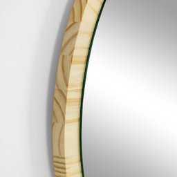 Espelho Redondo Decorativo em Madeira Pinus - 80cm - 7