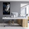 Quadro Decorativo Grande para Sala Quarto Leão Azul:preto - 2