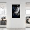Quadro Decorativo Grande para Sala Quarto Leão Azul:preto - 3