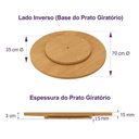 Ver imagem 7 de Centro de Mesa Prato Giratório Tábua 70cm Mel