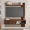 Ver imagem 2 de Painel para Tv Cristal 150cm Fendi/havana - Sallar Home