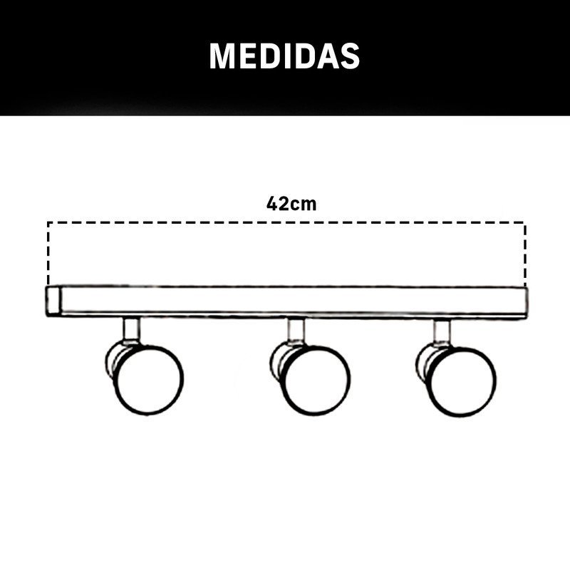 Trilho Eletrificado 42cm 3 Spots Gu10 Dicroica com Conector + 3 Lâmpadas Cor:branco;temperatura:quen - 8