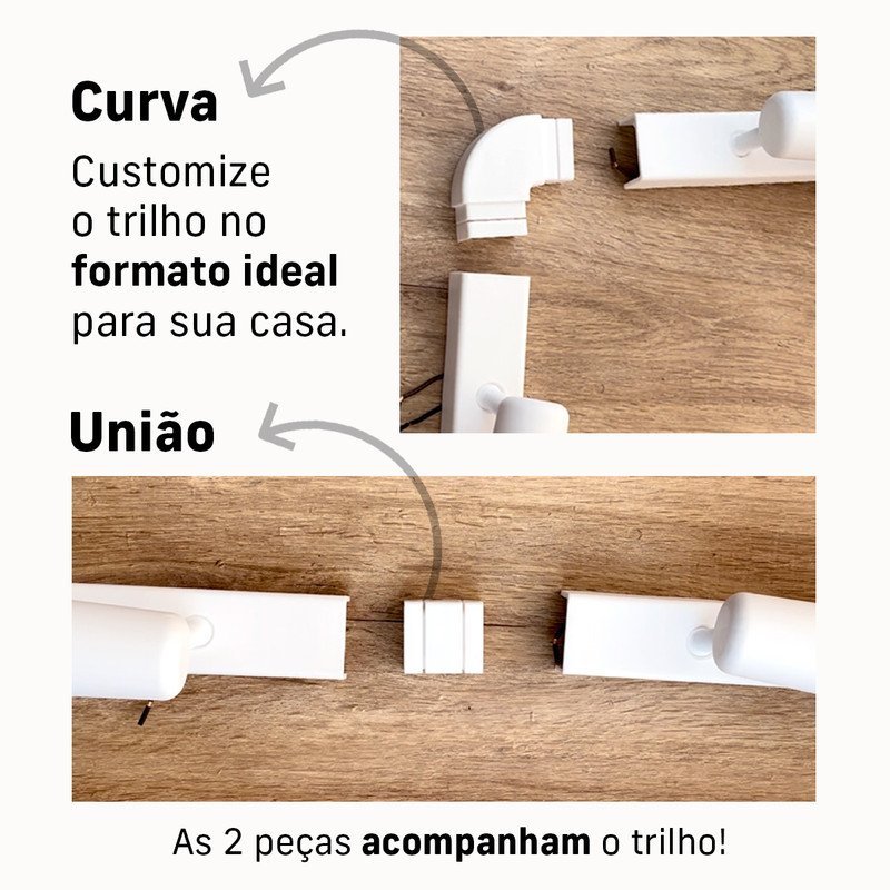 Trilho Eletrificado 42cm 3 Spots Gu10 Dicroica com Conector + 3 Lâmpadas Cor:branco;temperatura:quen - 9