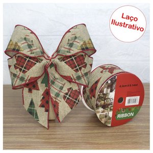 Kit 4 Rolo Fita Aramada Natal Decoração Natalina 6,3cm X 9,14m