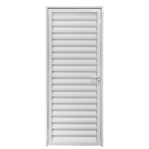 Porta de Aluminio Palheta Branca Linha 25 - 210x70 Esquerda
