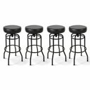 Ver imagem 2 de Conjunto 4 Banquetas Giratória Bar para Bancada Média Altura 65cm Cor Preto Assento Preto Poltronas