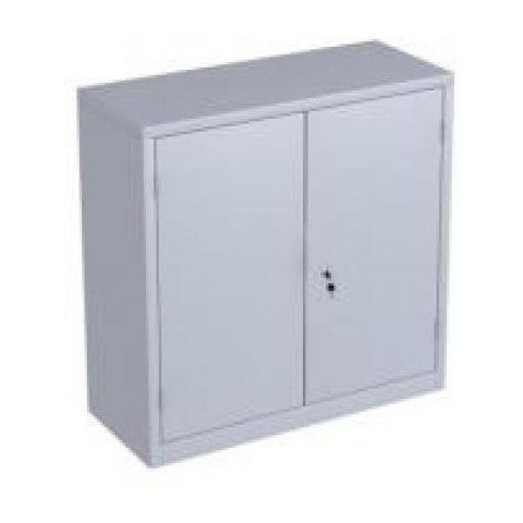 Armário de Aço Baixo 2 Portas Multi Uso Pequeno Cinza