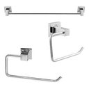 Ver imagem 1 de Kit Acessorios Lavatorio Banheiro 3 Peças Future Porta Toalha Banho, Rosto, Papeleira Cromado