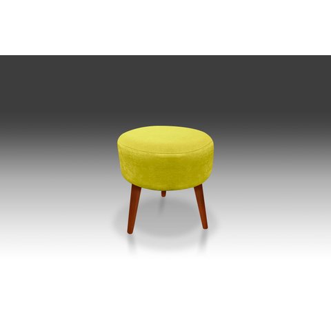 Puff Redondo Luxo Dany Suede Amarelo - Pandora Decor