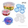 Tampas Silicone Universal 6 Tamanhos P/ Potes de Alimentos - 6