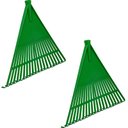 Ver imagem 1 de Kit 2 Vassouras de Plástico Jardim Grama Rastelo sem Cabo Fs