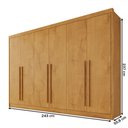 Ver imagem 4 de Guarda-roupa Casal Alba Plus 6 Portas 4 Gavetas 100% Mdf - Mademarcs