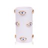 Vaso Eye Gold Cerâmica Branco C/ Olho Azul - 1