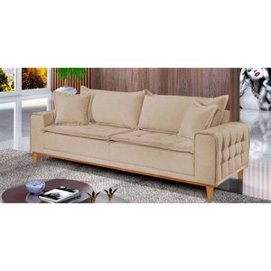 Sofá Fixo Orfeu 2 Lugares Luxo 160cm Castellar Móbile Bege