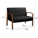 Ver imagem 3 de Sofa Anita 2 Lugares 108cm Preto Corino Contemporaneo Fixo Pequeno Bella Decor