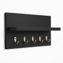 Ver imagem 3 de Porta Chaves de Parede Mdf Preto 5 Ganchos Decoração Entrada