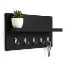 Ver imagem 4 de Porta Chaves de Parede MDF Preto 5 Ganchos Decoração Entrada