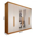 Ver imagem 4 de Guarda-roupa Casal Madalena 6 Portas 4 Gavetas 100% Mdf com Espelho Peroba/off White - Pm