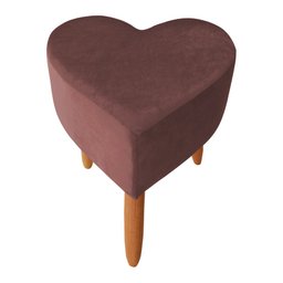 Puff Decorativo Coração para Sala de Estar Recepção Quarto Salão Rosê Dimazza Móveis Dimaza Móveis - 1