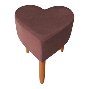 Puff Decorativo Coração para Sala de Estar Recepção Quarto Salão Rosê Dimazza Móveis Dimaza Móveis