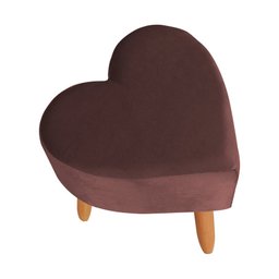 Puff Decorativo Coração para Sala de Estar Recepção Quarto Salão Rosê Dimazza Móveis Dimaza Móveis - 2