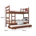 Ver imagem 2 de Beliche Solteiro com Auxiliar Mogno Madeira Maciça