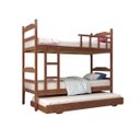 Ver imagem 3 de Beliche Solteiro com Auxiliar Mogno Madeira Maciça