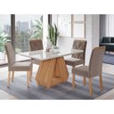 Ver imagem 1 de Conjunto Sala de Jantar Mesa Agata 130x80 cm e 4 Cadeiras Fernanda Cimol Nature/Off White/Madeira/